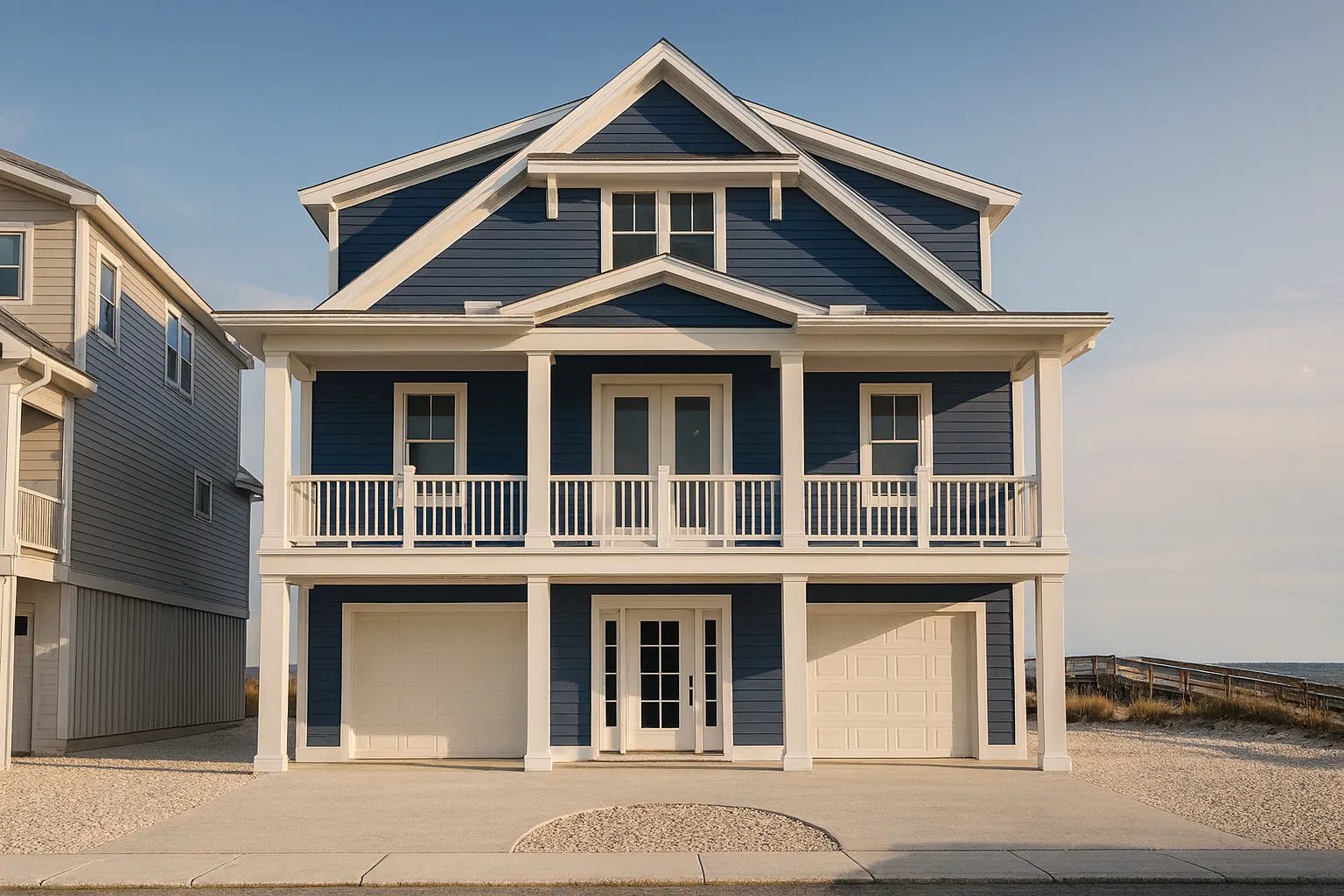 Modern Beach Home CAD Plan with Coastal Architecture Options